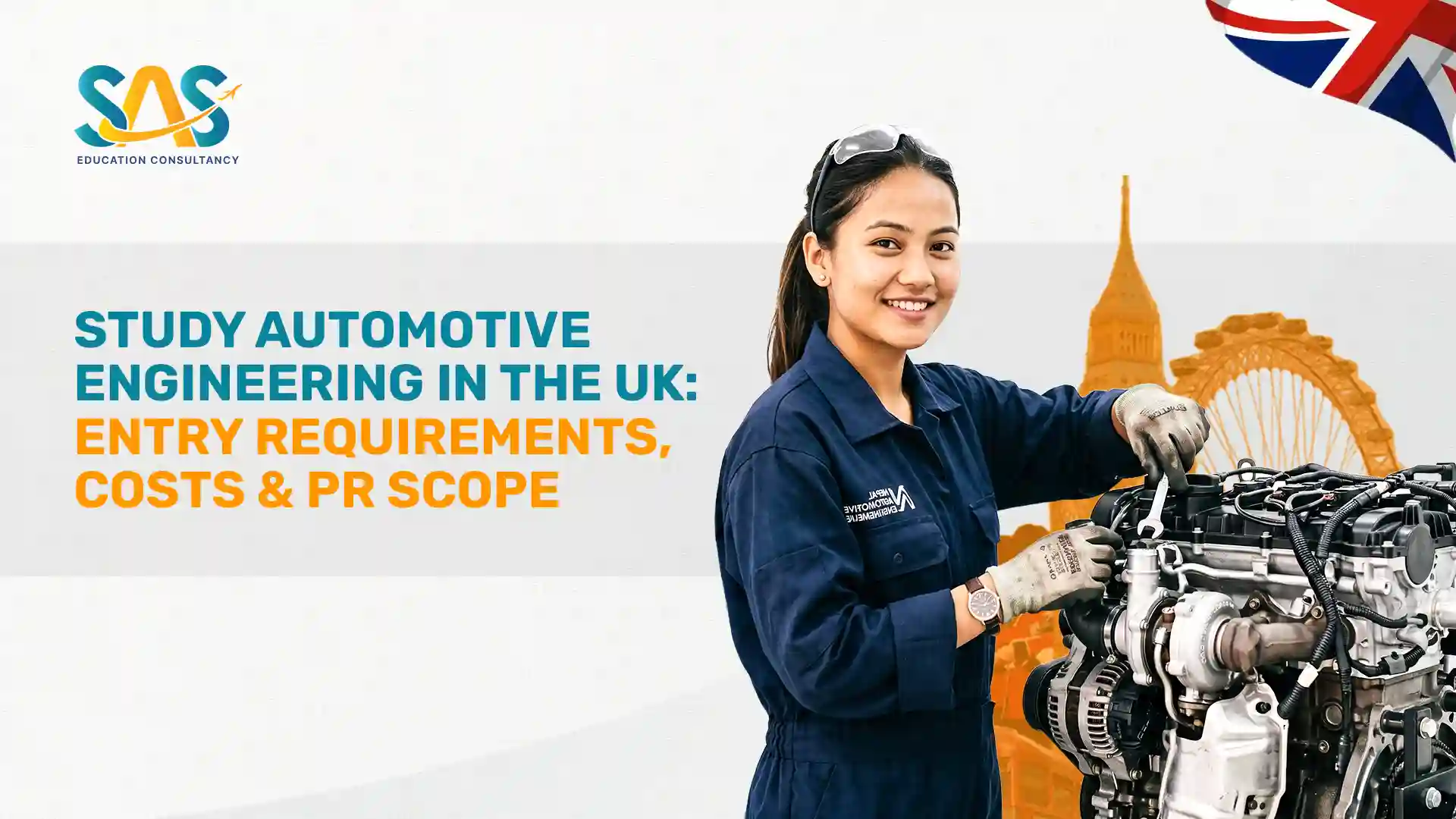 Automotive Engineering in UK: Entry Requirements, Costs & PR Scope