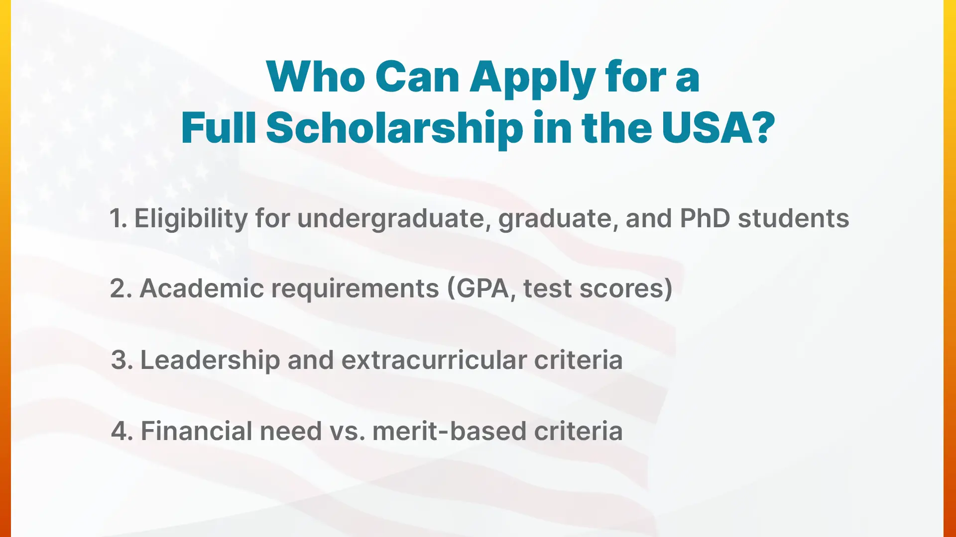 Who Can Apply for Full Scholarship in USA