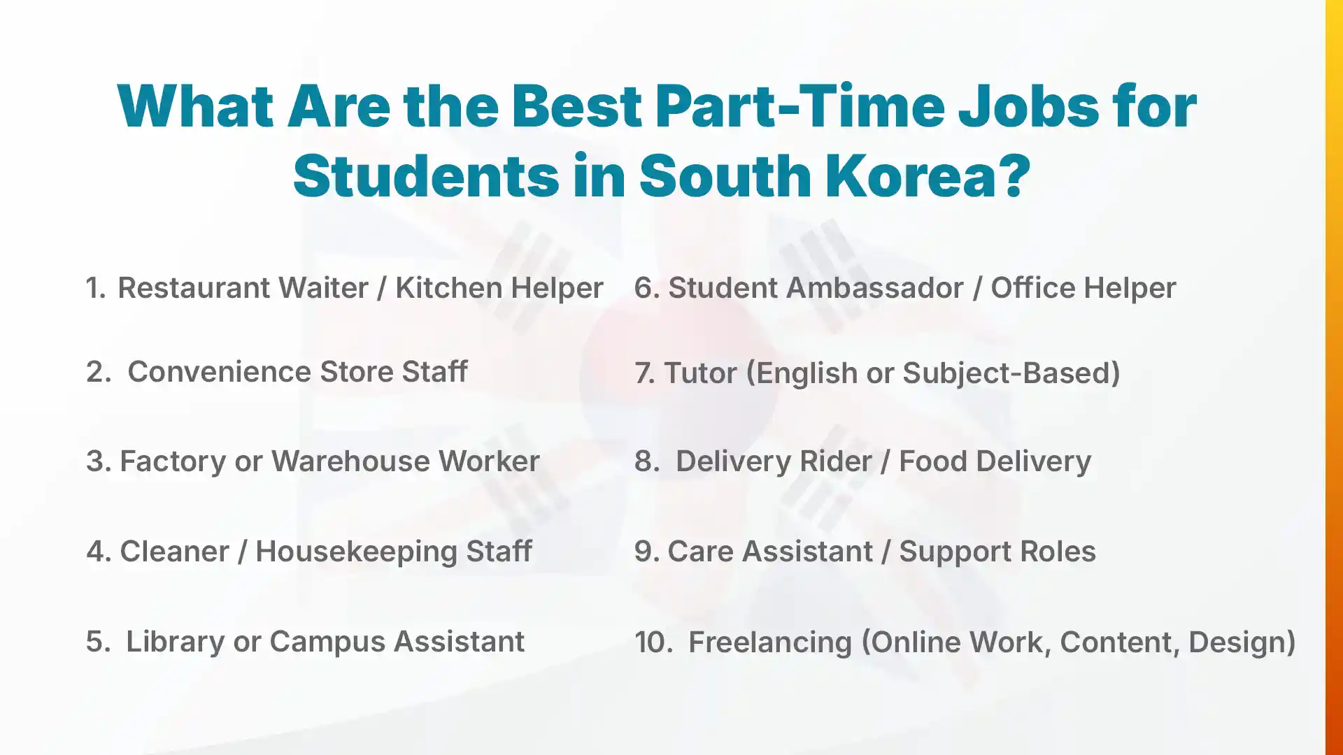 What Are the Best Part-Time Jobs for Students in South Korea