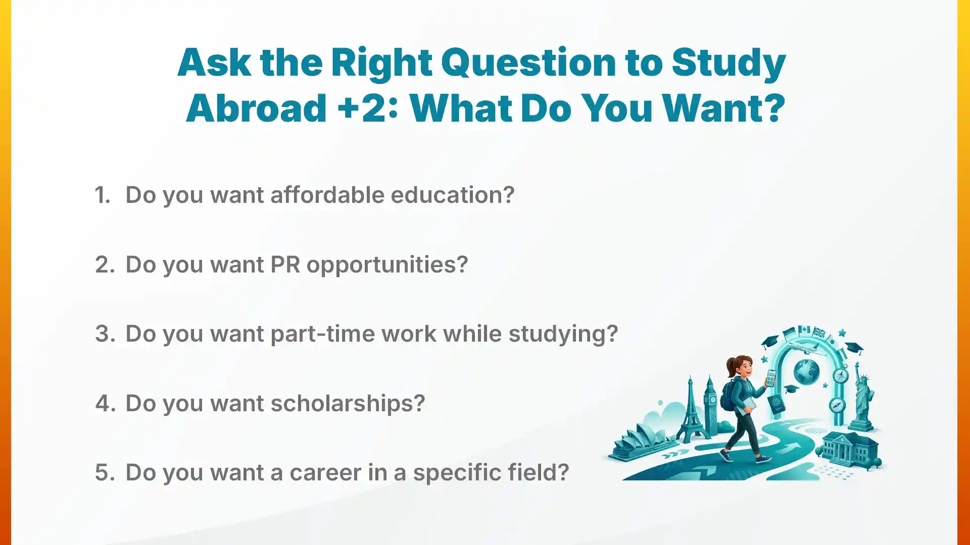 Ask the Right Question to Study Abroad +2