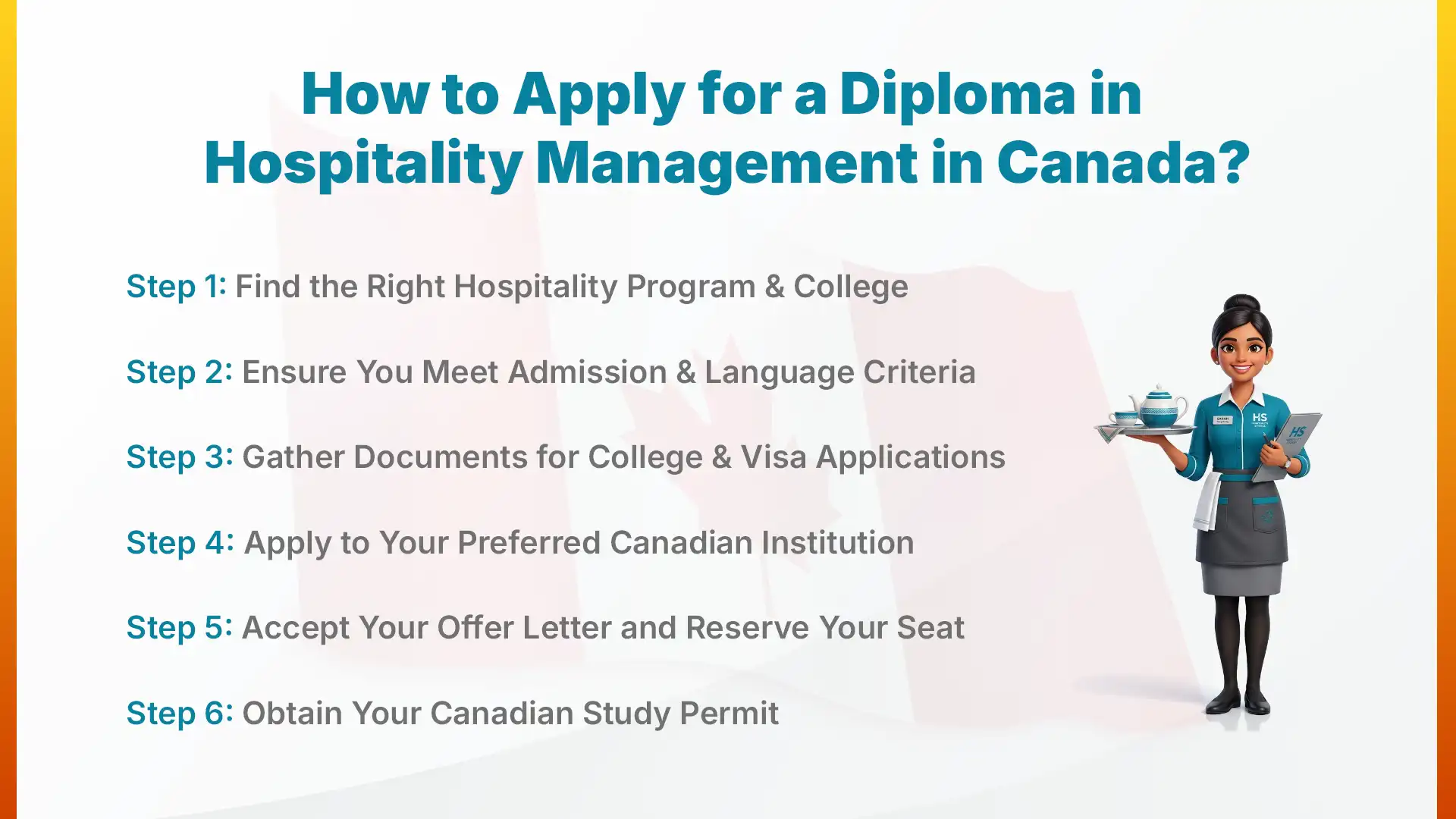 How to Apply for a Diploma in Hospitality Management in Canada from Nepal
