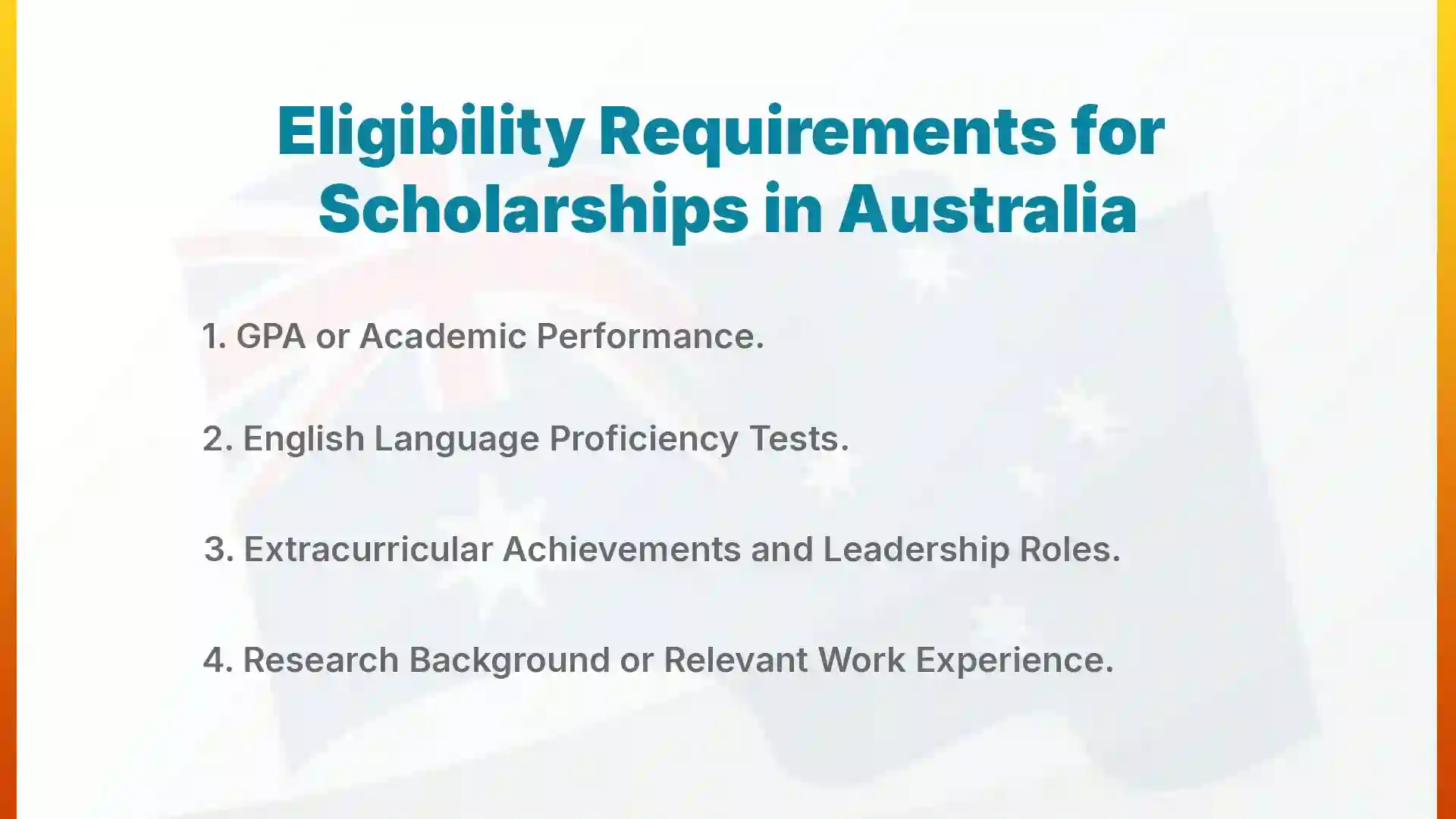 requirements to study in australia with scholarship