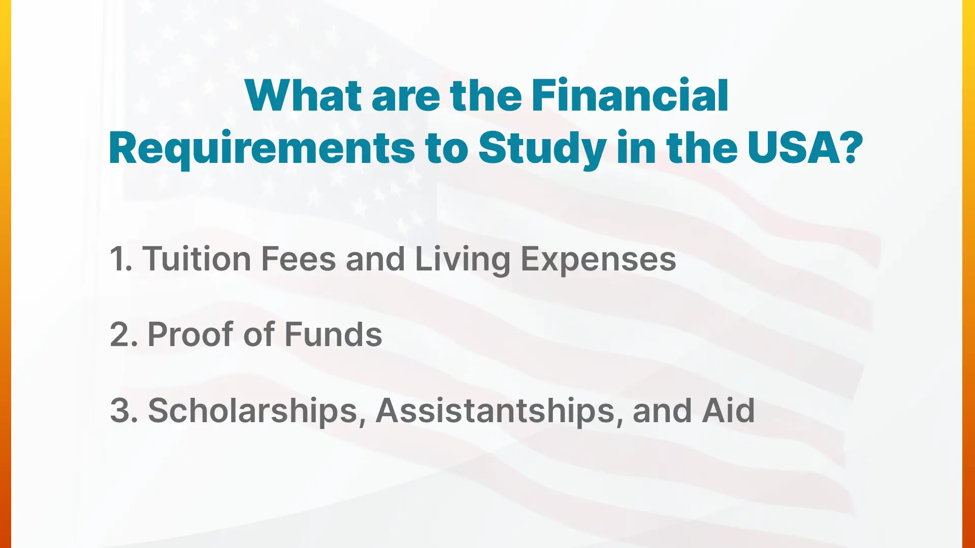 Financial Requirements to Study in the USA