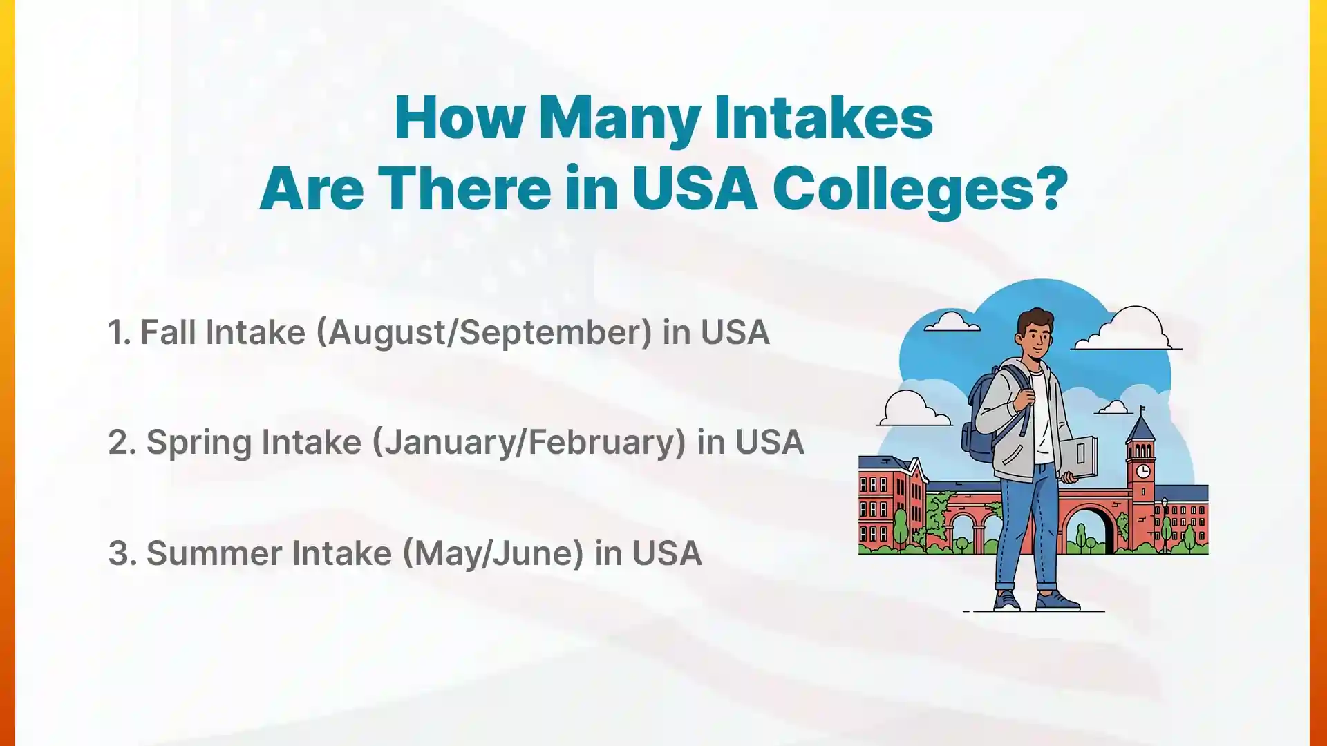 how many intakes are there in usa colleges