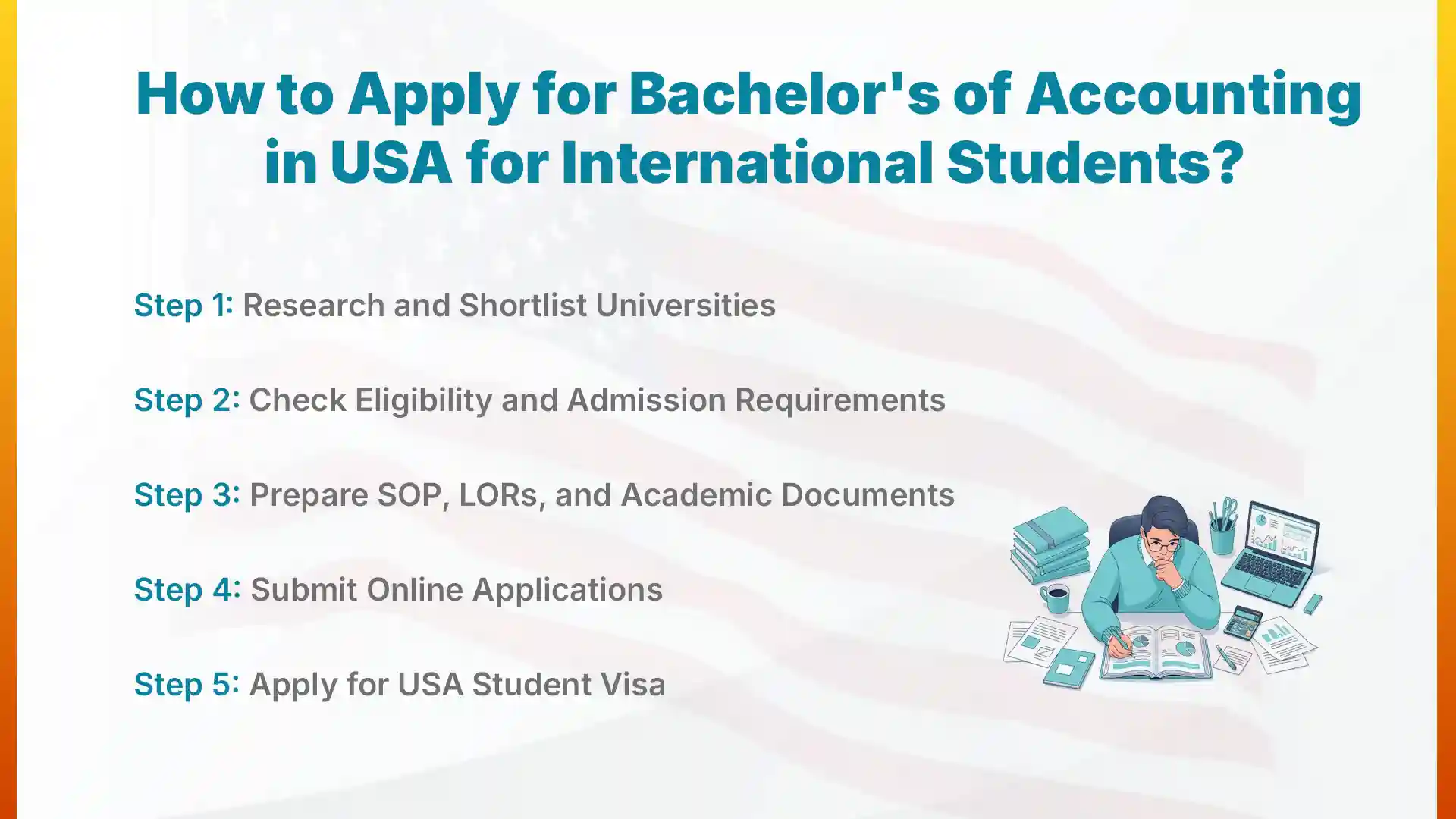 how to apply for bachelors of accounting in usa for international students