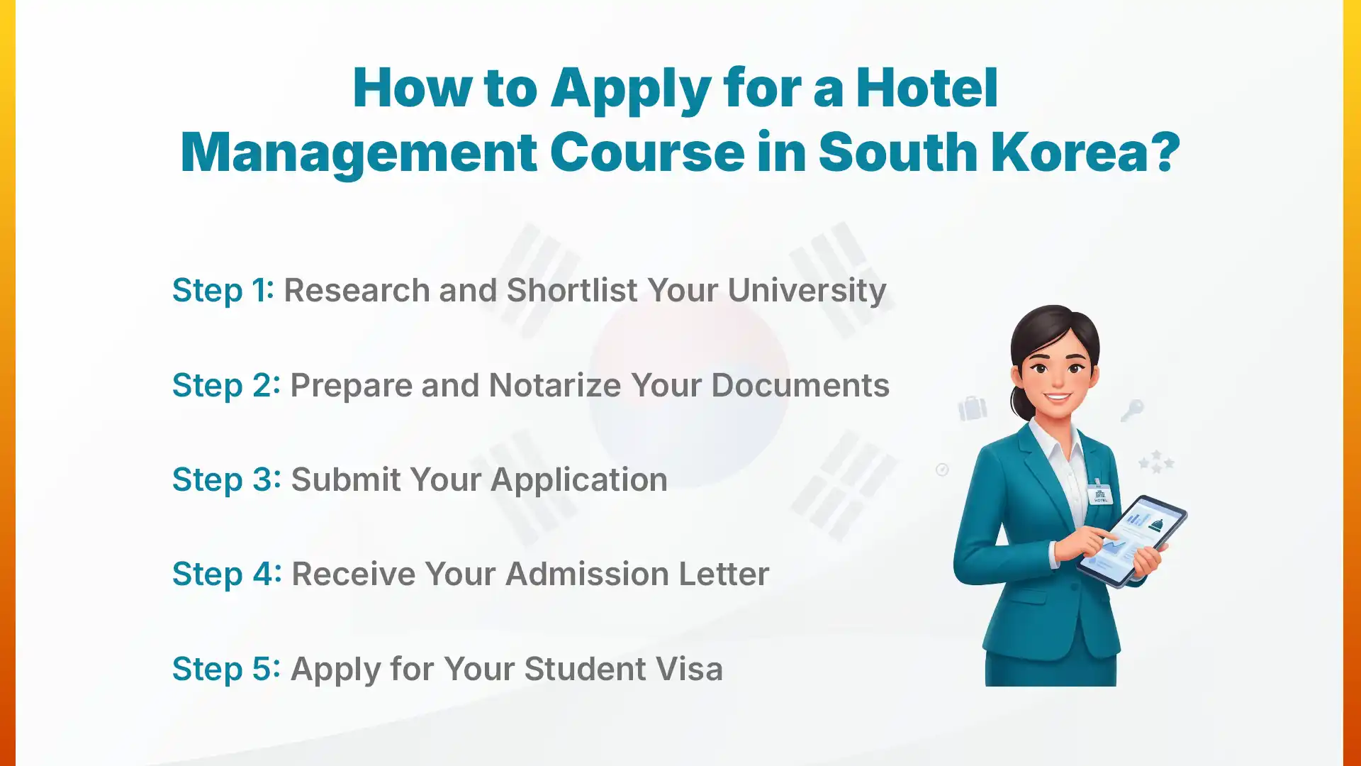 How to Apply to Study Hotel Management in South Korea