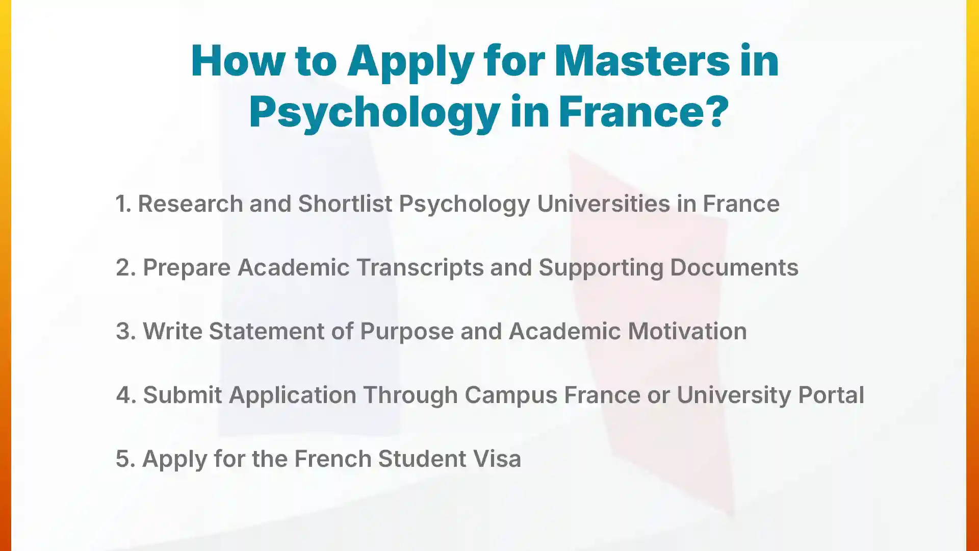 how to apply for masters in psychology in france