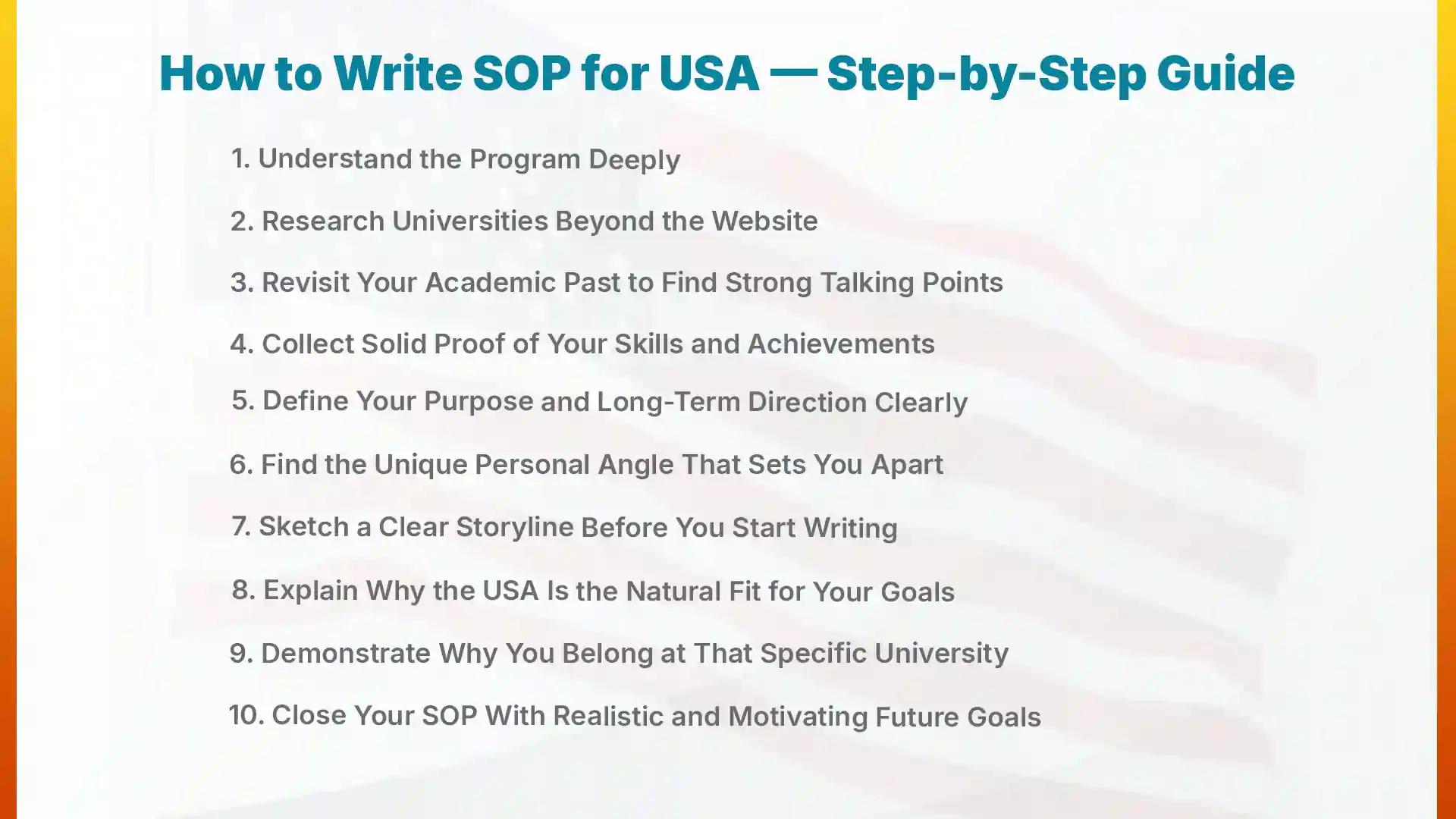 How to Write SOP for the USA