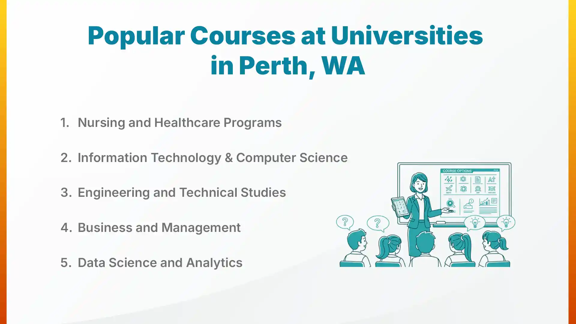 Popular Courses at Universities in Perth