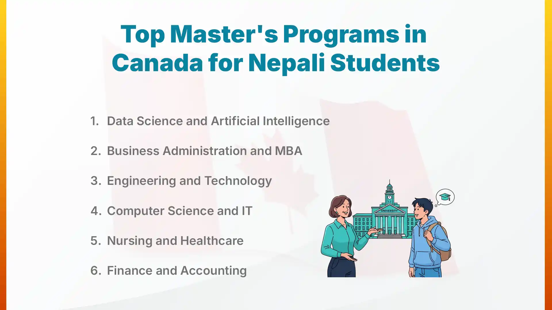Top Master's Programs in Canada for Nepali Students