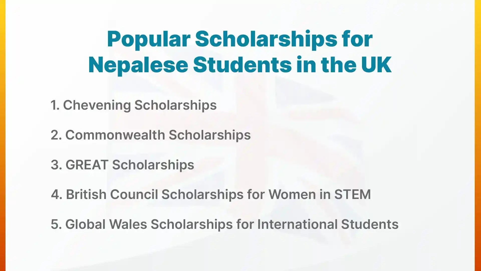 Popular Scholarships for Nepalese Students in the UK