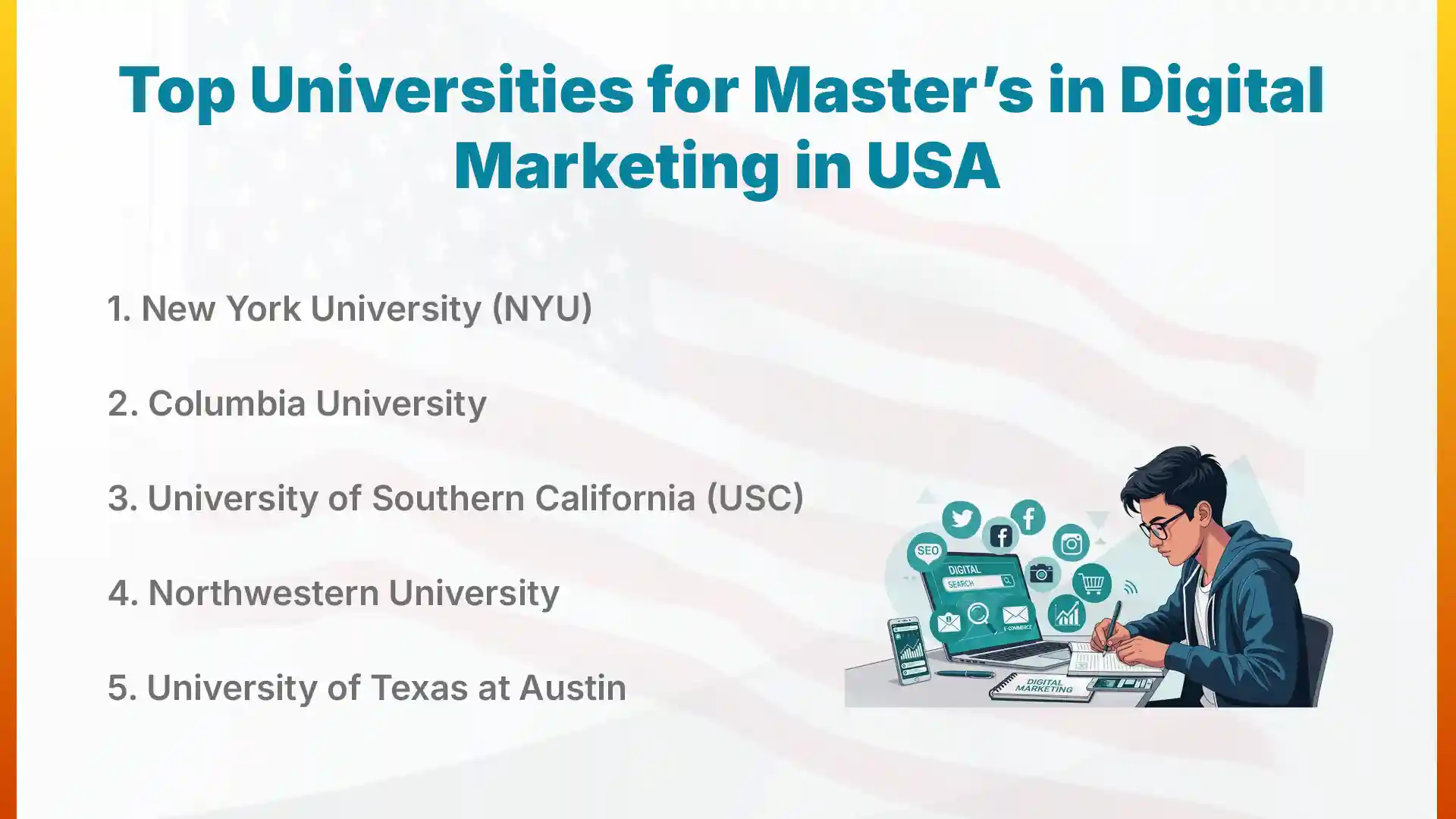 top universities for masters in digital marketing in usa