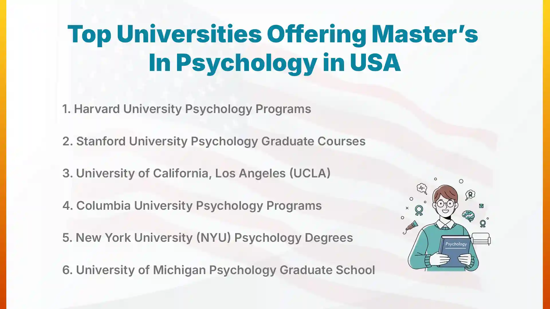 top universities offering masters in psychology in usa