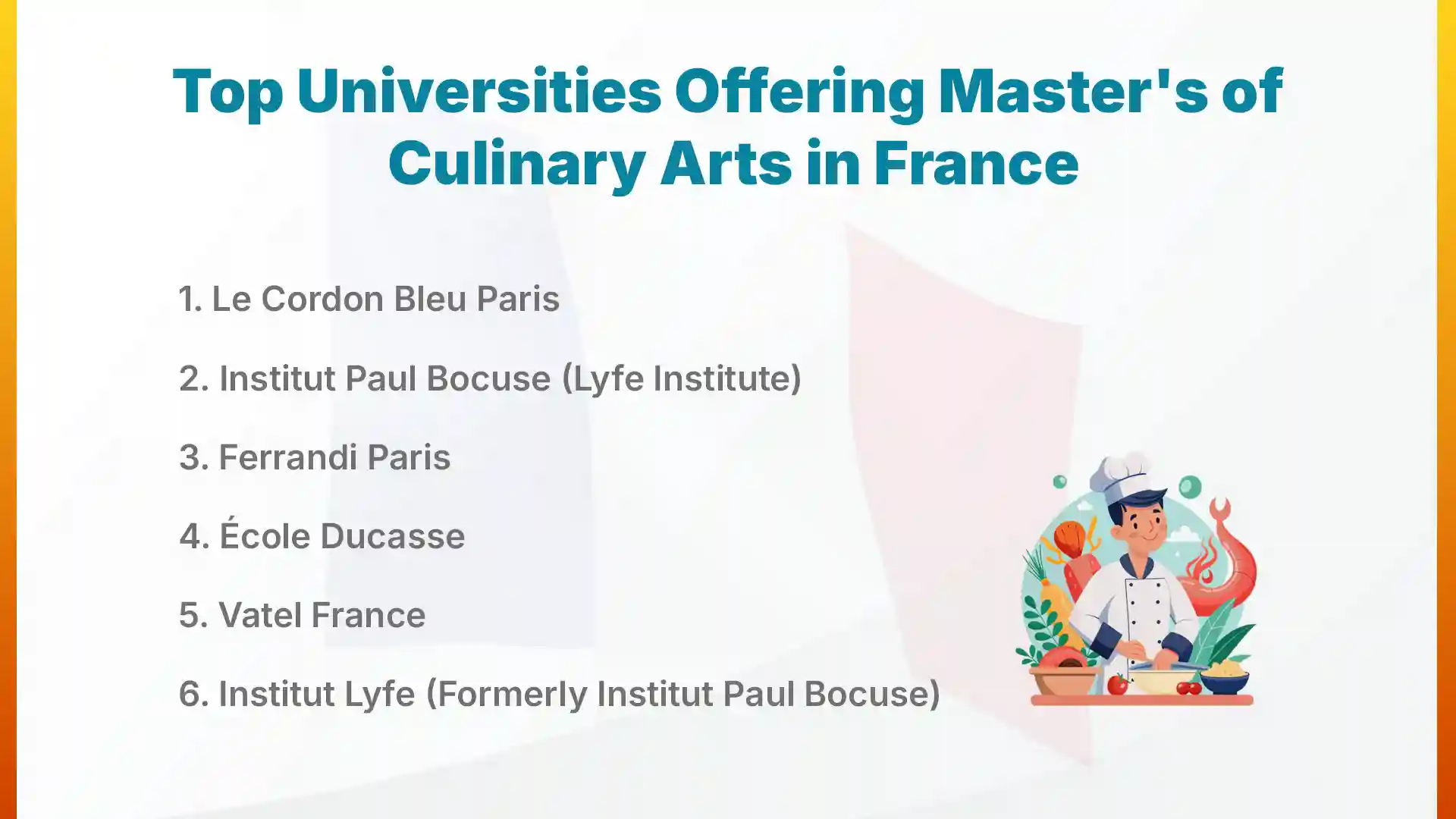 top universities offering masters of culinary arts in france