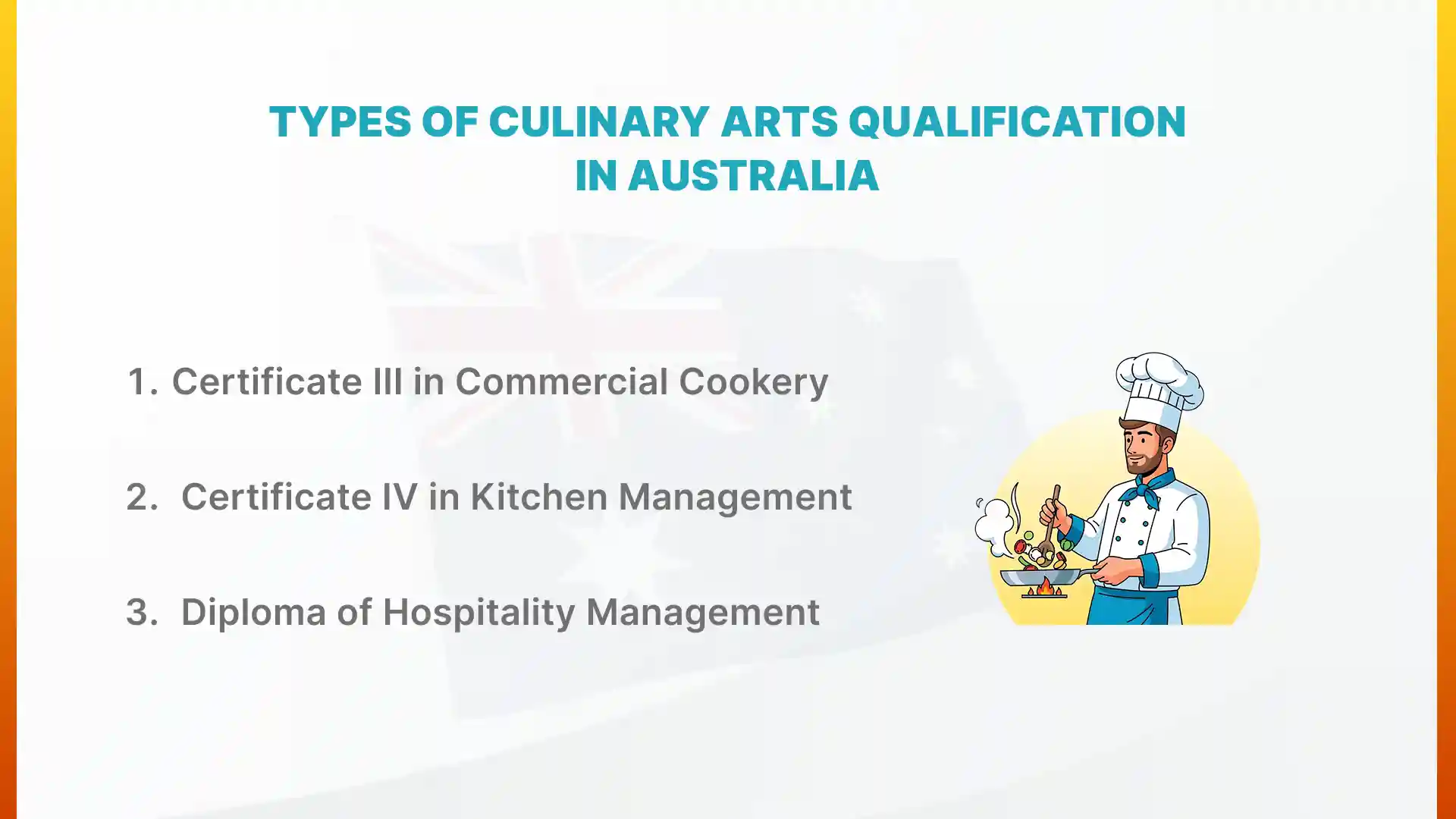 Types of Culinary Arts Qualifications in Australia