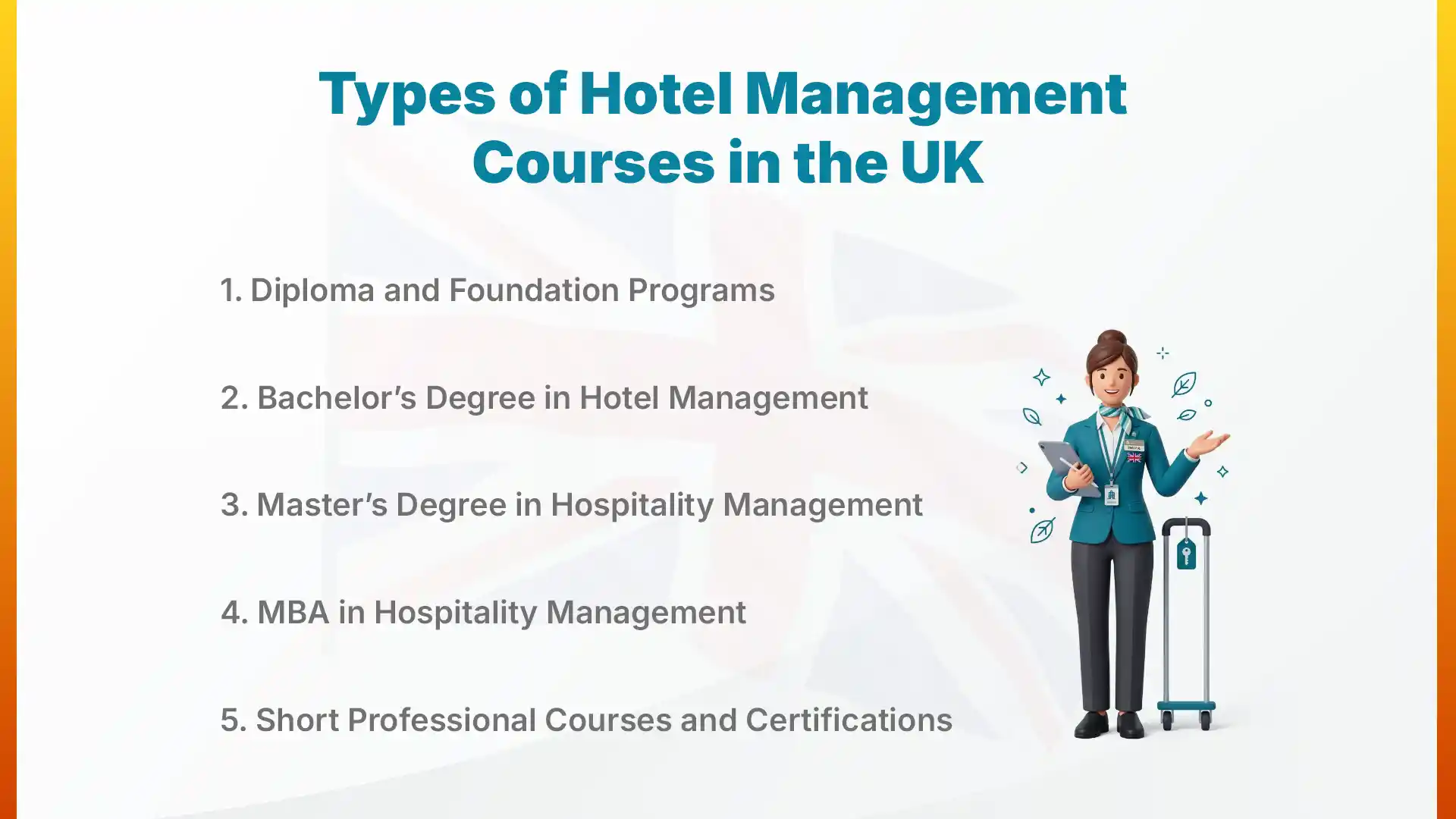 Types of Hotel Management Courses in the UK