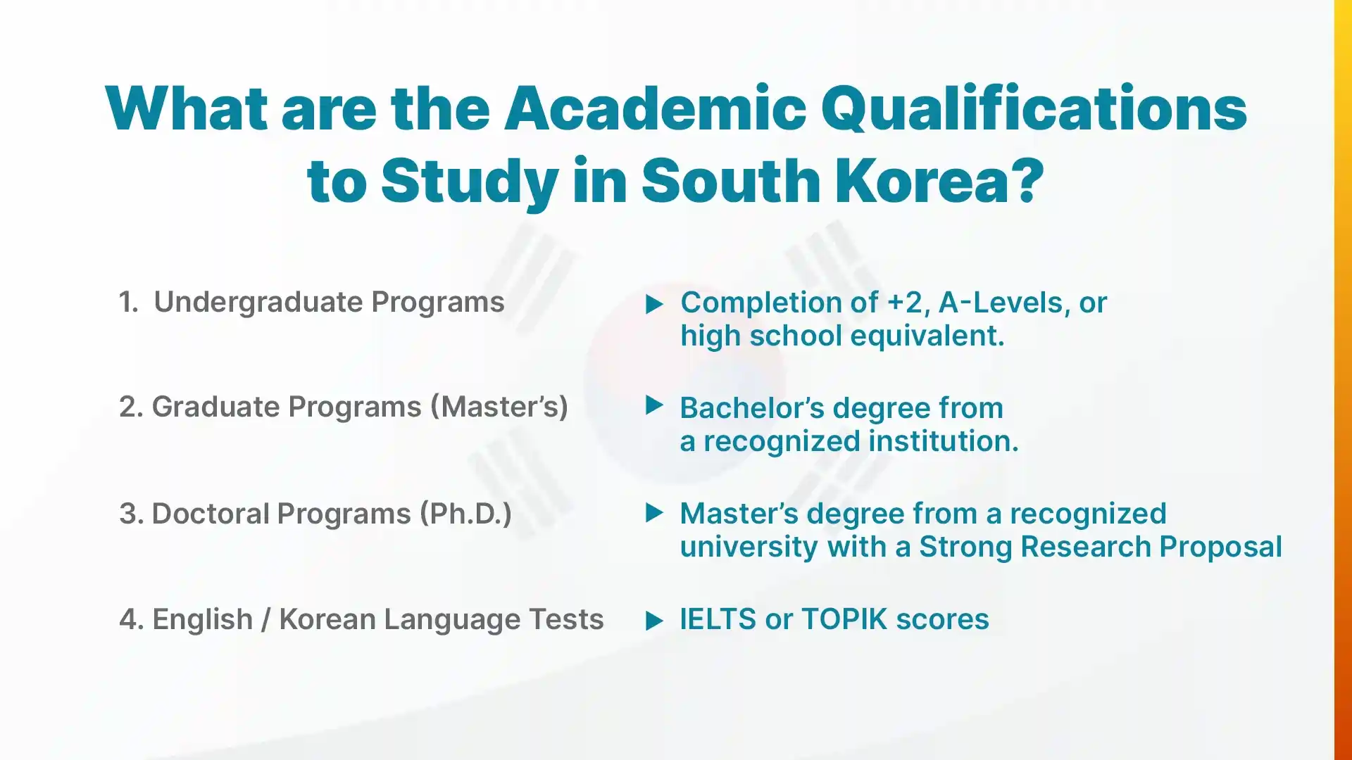 Academic Eligibility Requirements to Study in South Korea
