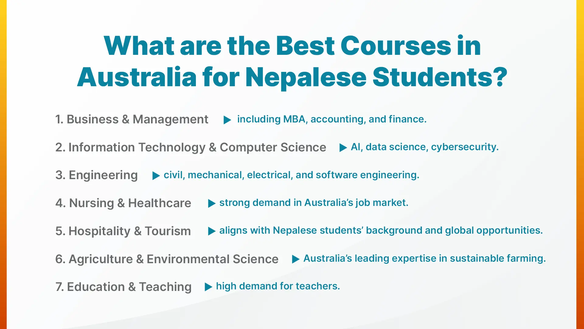 Best Courses to Study in Australia for Nepalese Students