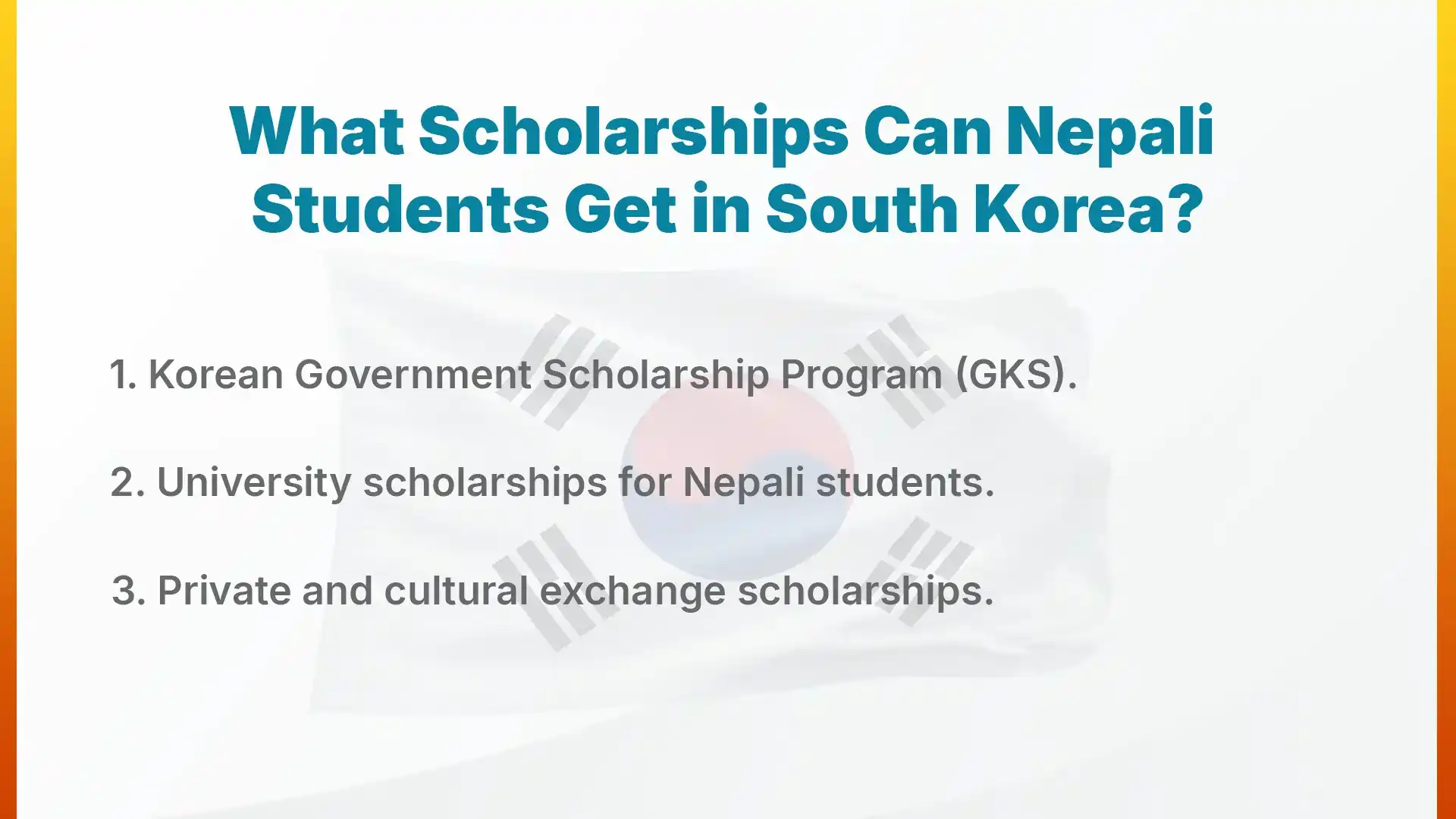 scholarships in south korea for nepalese students