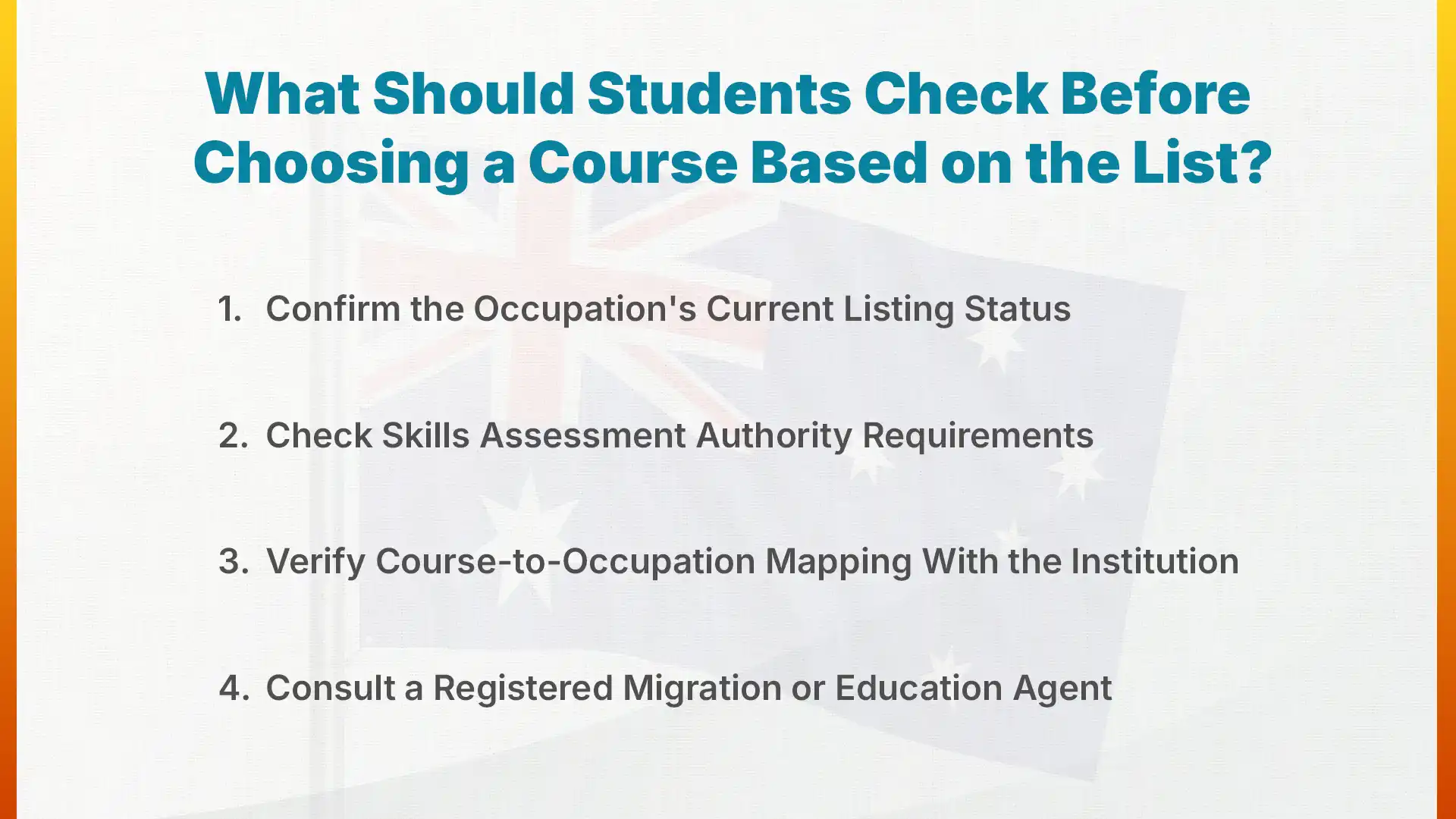 What Should Students Check Before Choosing a Course Based on the List