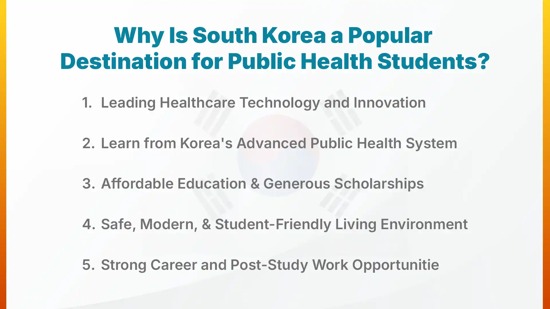 Why Is South Korea a Popular Destination for Public Health Students